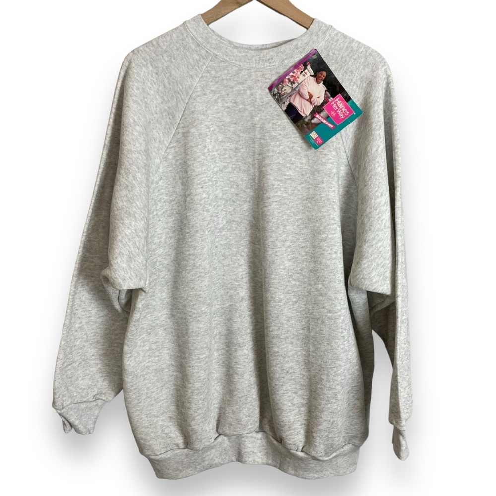 Vintage Hanes Sweatshirt NWT Heather Grey Deadstock Women Plus Size‎ 3X Sporty